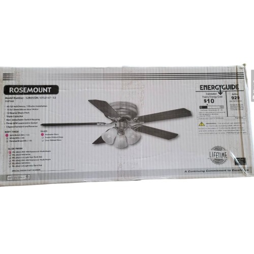 Concord Fan Rosemount 52" Ceiling Fan w/ 3-Light Kit CF52147-53