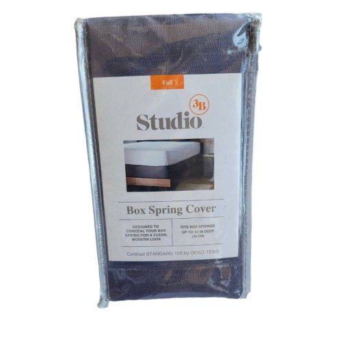 Studio 3B Box Spring Cover - Full - 54 in W x 75 in L x 12 in Deep - Charcoal