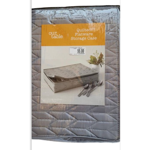 Our Table™ Quilted Flatware Storage Case in Grey