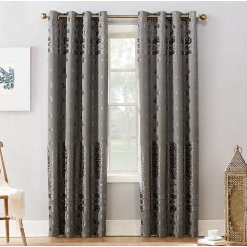 Sun Zero Elidah Bonded Velvet Blackout Grommet Curtain Panel