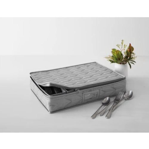 Our Table™ Quilted Flatware Storage Case in Grey