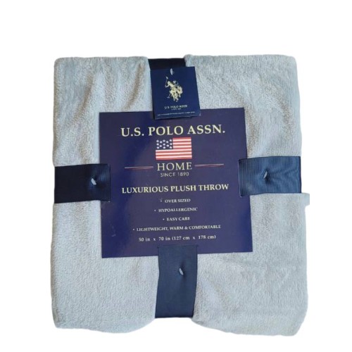 Oversized Luxurious Plush Throw U.S. Polo Assn. Home 50” x 70”
