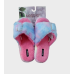 Women's Kensie Memory Foam Pink/Blue Tie-Dye Faux Fur Slippers 