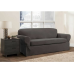 SmartFit Stretch Loveseat Slipcover - 2 Piece, Gray, Sure Fit Cover Zenna Home