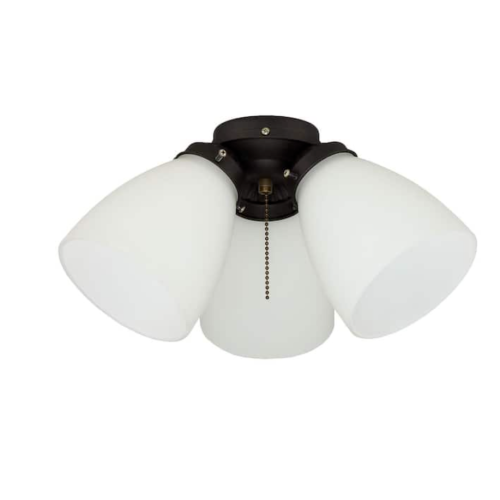 Elite 3-Light Ceiling Fan Shades LED Light Kit, Oil Rubbed Bronze