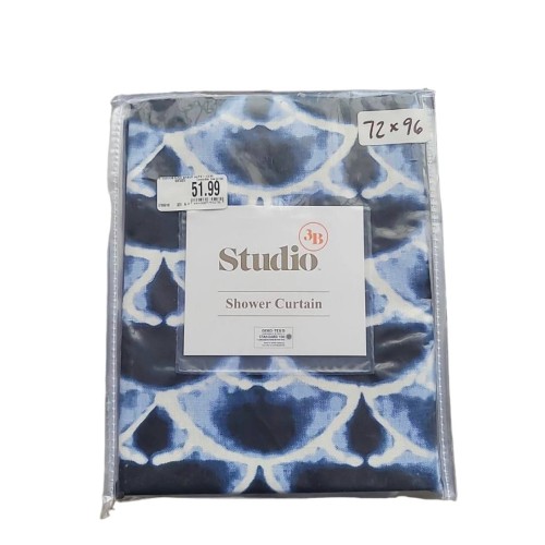 Studio 3B Kiko Shibori Shower Curtain 72" x 96", Navy/White