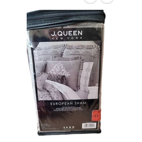 Queen New York CRESTVIEW European Pillow Sham in Silver Euro 