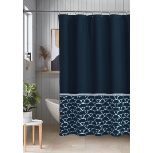 Studio 3B Kiko Shibori Shower Curtain 72" x 96", Navy/White