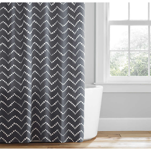 Simply Essential™ Chevron Cotton Shower Curtain 72 x 72 Gray