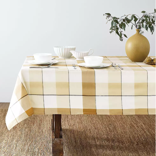 Bee & Willow™ Tonal Laminate Rectangular Tablecloth 60 x 102 Yellow Checkered