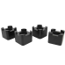 Squared Away Black Wooden Bed Risers, Set of 4