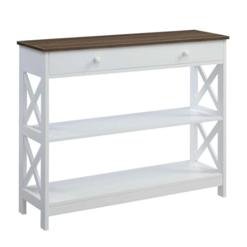 Oxford One Drawer Console Table in Driftwood White