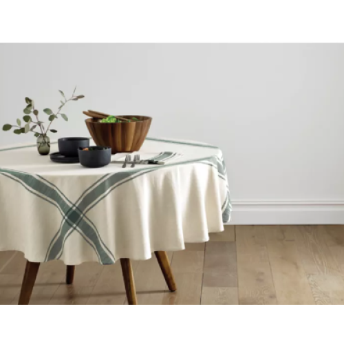 Our Table™ Ezra Border Stripe 70-Inch Round Tablecloth in Green