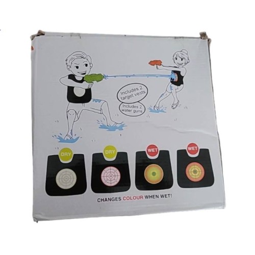 Water Battle Game Set with Color Changing Target Vests and Toy Guns