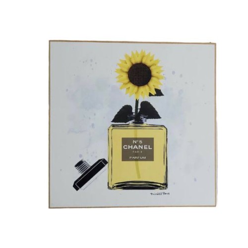 Fairchild Paris Chanel Bottle Sunflower Hanging Plaque