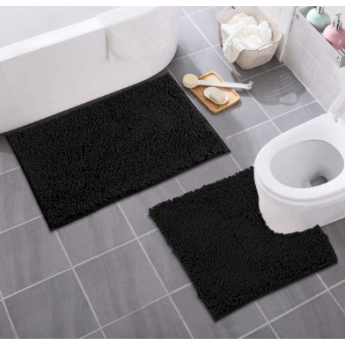 Black Bathroom Rugs Sets 2 Piece