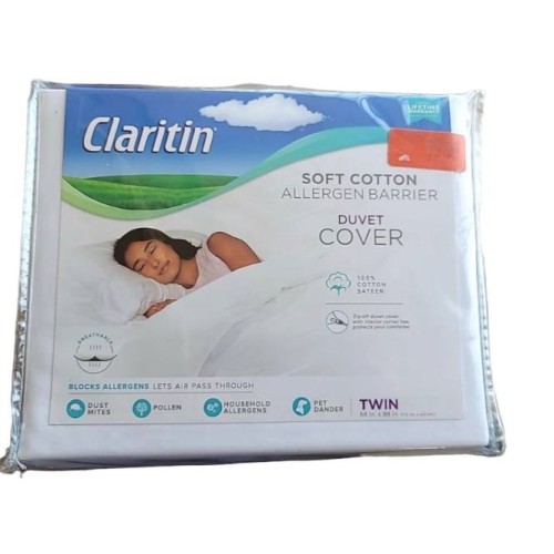 Claritin Hypoallergenic Duvet Cover 100% Cotton Sateen TWIN