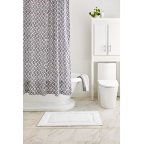 Everhome Henley Leaf Print 72-Inch X 72-Inch Shower Curtain in Maritime Blue