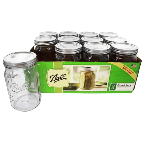 Ball Wide Mouth Quart Jar Set of 12, 32 Ounce (Pack of 1), Clear