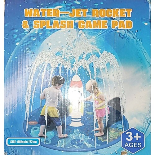 WATER SPLASH PAD WITH ROCKET SHIP JET ROCKET SPLASH PAD SUMMER FUN Ages 3 Up