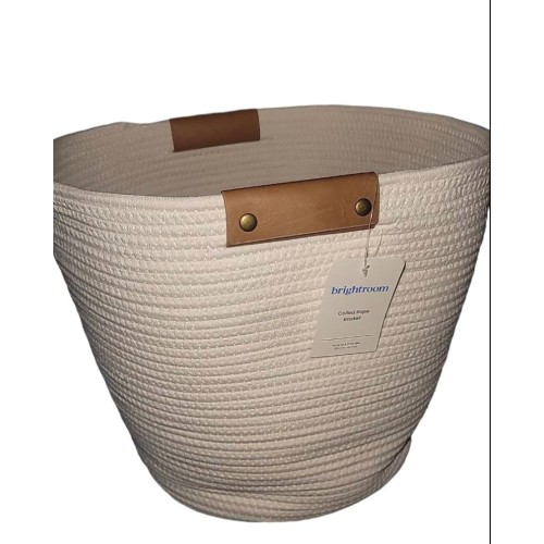 Decorative Coiled Rope Basket White - Brightroom