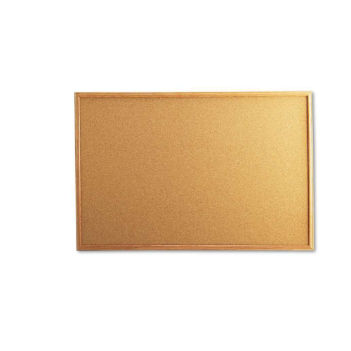 Universal® Cork Board with Oak Style Frame, 36 x 24, Natural, Oak