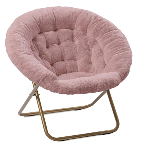 Milliard Cozy Chair/Faux Fur Saucer Chair for Bedroom/X-Large (Pink)