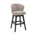 Armen Living Brandy 26" Counter Height Swivel Tan Fabric and Espresso Wood Bar Stool