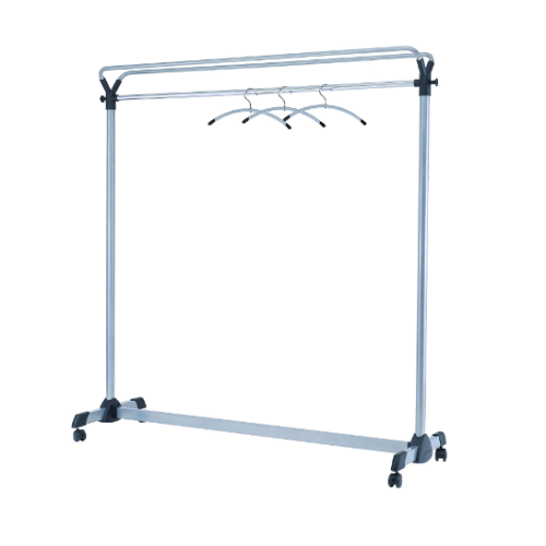 Alba Double-Sided High Capacity Mobile Garment Rack with 3 Metal and Plastic Hangers
