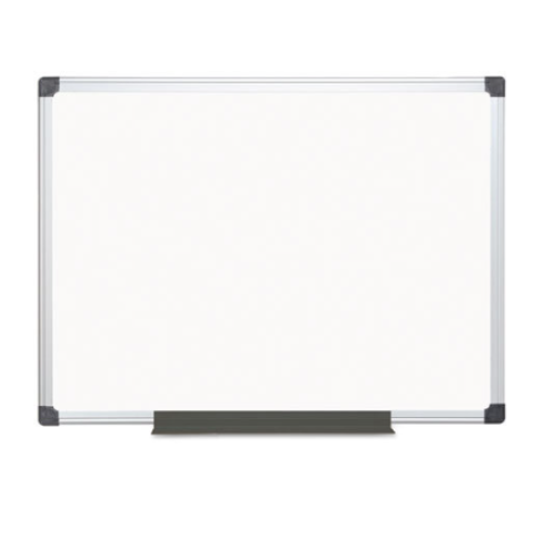 MasterVision® Value Lacquered Steel Magnetic Dry Erase Board, 36 x 48, White, Aluminum Frame