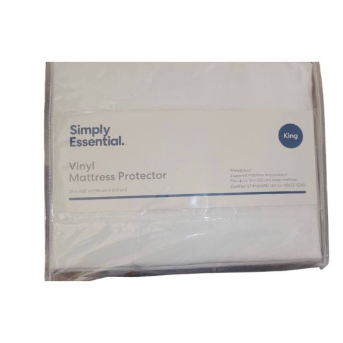 Simply Essential Vinyl Zippered Waterproof California King Mattress Protector