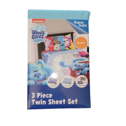  Blue's Clues & You 3 Piece Twin Sheet Set Nickelodeon Microfiber NWT