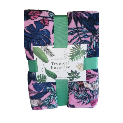 Tropical Paradise Flannel Throw