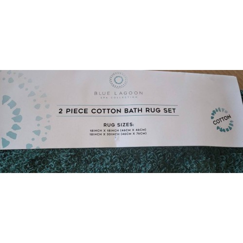 Blue Lagoon Spa Collection 2 Piece Cotton Bath Rug Set Green