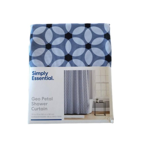 Simply Essential™ 72-Inch x 72-Inch Geo Petal Flower Shower Curtain in Blue