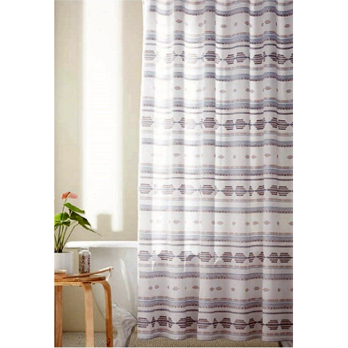 New Wild Sage 72” x 72” "Chloe" Clip Poly Multicolor Boho Fabric Shower Curtain