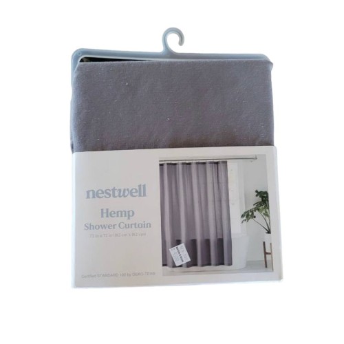 Nestwell Hemp Shower Curtain 72 In X 72 In, Gray Quiet Shade