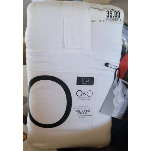 O & O Sateen Lofty Stitch Quilted Sham Euro