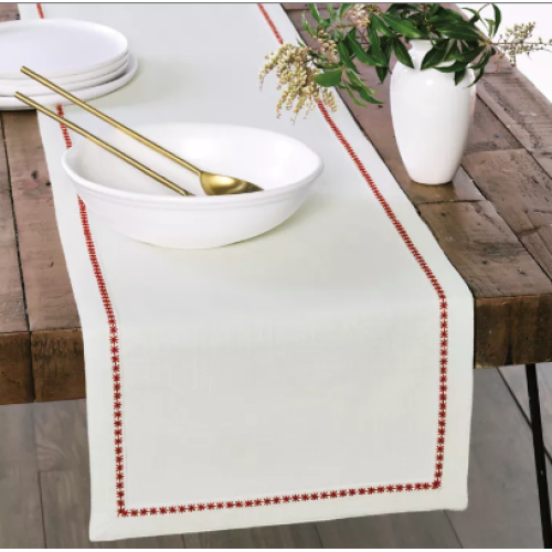 Bee & Willow™ Snowflake Embroidered 72-Inch Christmas Table Runner in Coconut Milk