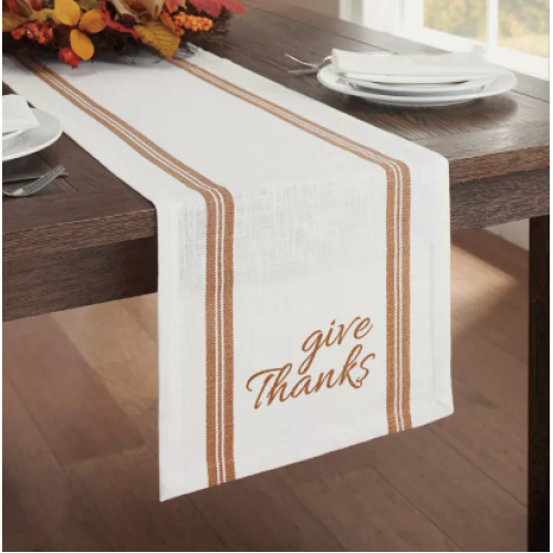 Harvest Give Thanks Border 72-Inch Table Runner