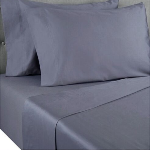 Nestwell Silky & Smooth Cotton Sateen 400 TC Full Flat Sheet Folkstone Gray