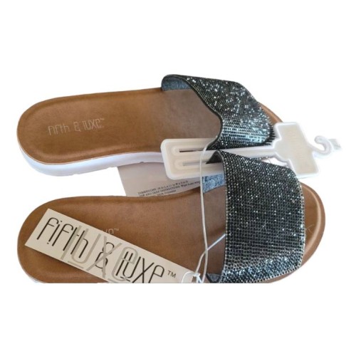 Fifth & Luxe bedazzled flip flops