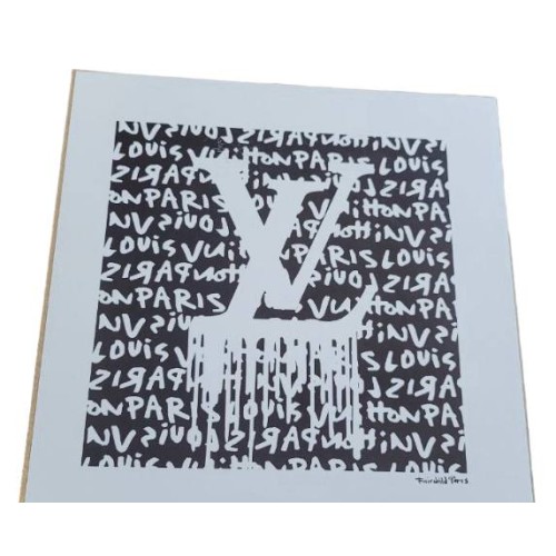 Louis Vuitton Dripping Logo Pattern - Canvas Print