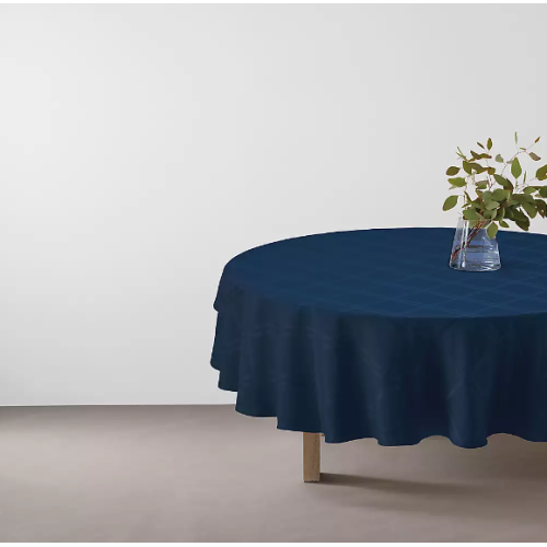 Navy Simply Essential™ Solid Windowpane 90 in Round Polyester Tablecloth