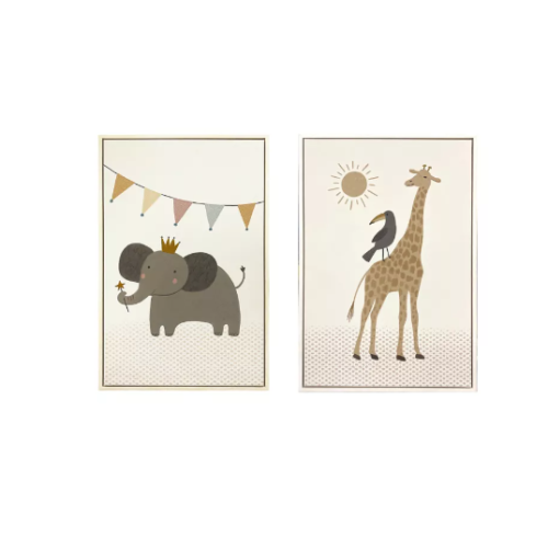 Marmalade™ Elephant & Giraffe 20-Inch x 30-Inch Framed Canvas Art (Set of 2)