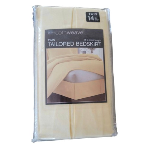 Smoothweave Tailored 14-Inch Drop Twin Bed Skirt in Butter