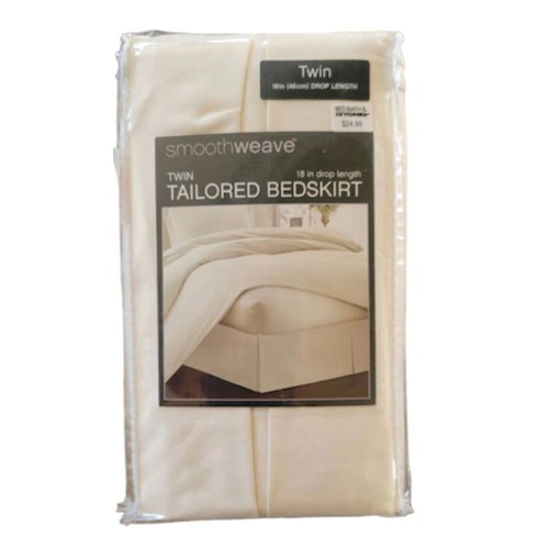 Smoothweave Tailored 18-Inch Drop Twin Bed Skirt in Ivory | New Orginal package