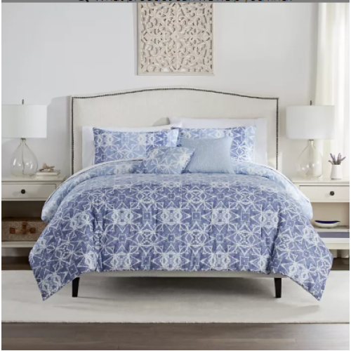 Farrah 4-Piece Twin Comforter Set in Blue