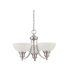 Sunset Lighting - Lighting - 3-Light 100w Chandelier In Satin Nickel - Steel, Glass - Steel;Glass - 12-1/2in. D X 12-1/2in. H - Satin Nickel