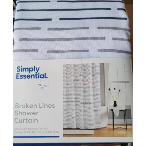 Simply Essential™ Stripe Pattern Polyester Shower Curtain